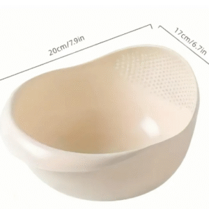 COLADOR PARA LAVADO DE ARROZ, FRUTAS Y VERDURAS, COLOR: BLANCO, 1 PIEZA