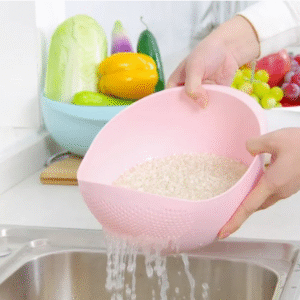 COLADOR PARA LAVADO DE ARROZ FRUTAS Y VERDURAS, COLOR: ROSA, AH-1010, 1 PIEZA