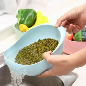 COLADOR PARA LAVADO DE ARROZ FRUTAS Y VERDURAS, COLOR: AZUL, 1 PIEZA