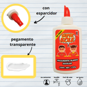 PEGAMENTO BLANCO ESCOLAR SUPER KOLE, 1 PIEZA DE 120G